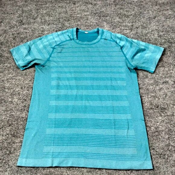 Lemon Other - Lululemon Metal Vent Tech Shirt Mens Sz M  Blue Striped Stretch Gym